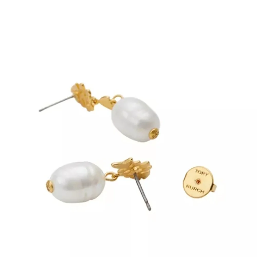 💛🔹️Tory Burch🔹️Fish & Cultured Freshwater Pearl Drop Earrings
